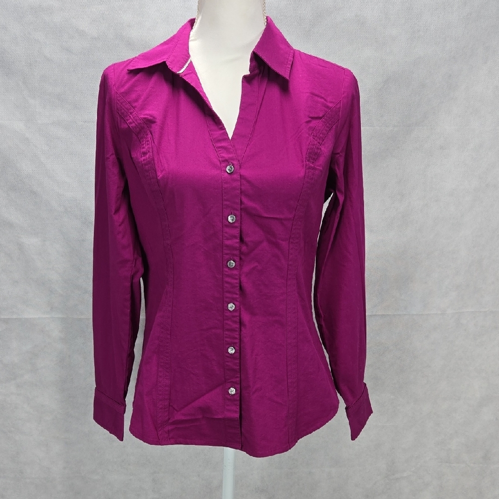 Express Fuchsia Button-Down Shirt for Women